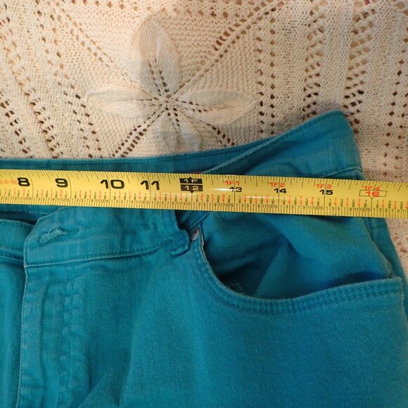 Women's Embellished Teal Crop Pants - Picture 5 of 9